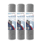 CarbonWrappedMeltblown, 5 Mic, 2.5"OD,  9.875"L, DOE - Bonded, Buna, Netting, Healthy Spring 3PK