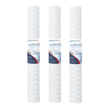 Stringwound, 5 Micron, 2.5"OD, 20" Length, DOE, Healthy Spring 3PK