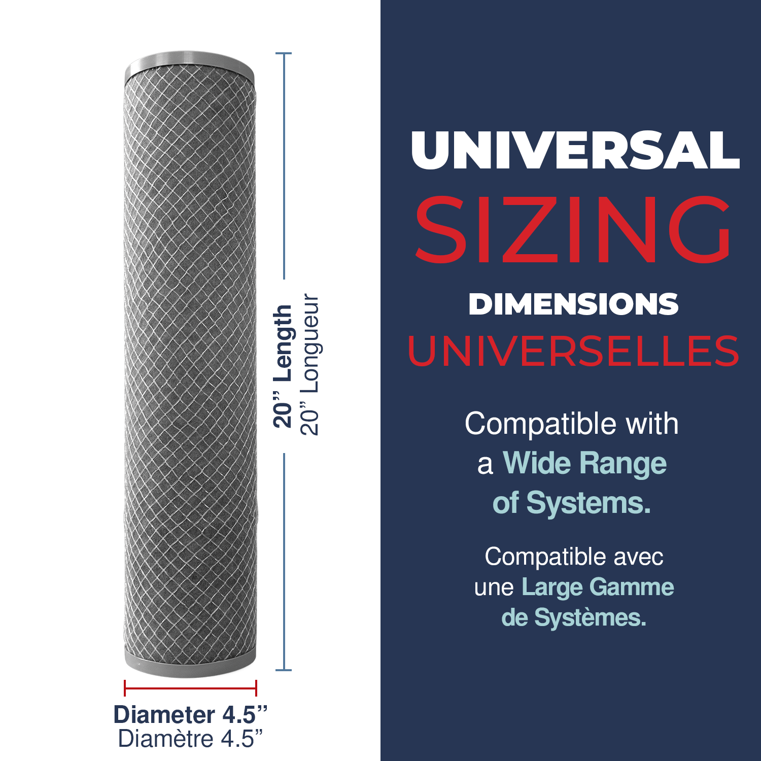 CarbonWrappedMeltblown, 5 Mic, 4.5"OD,  20"L, DOE - Bonded, Buna, Netting, Healthy Spring 3PK