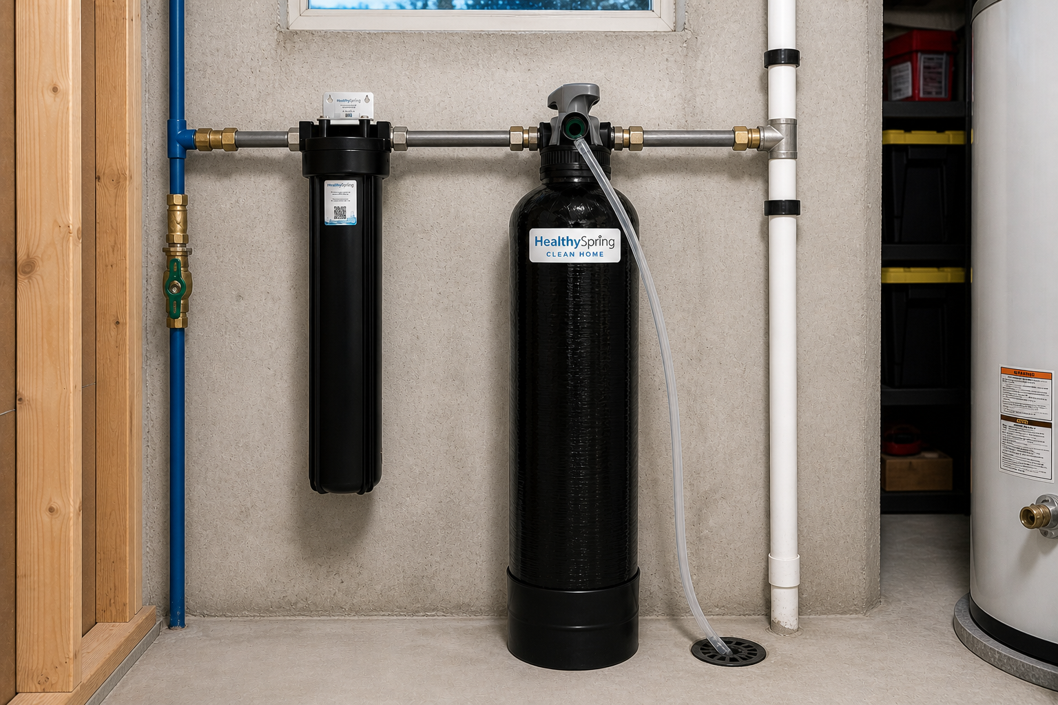 Healthy Spring Clean Home - Whole Home Water Filter System, 3/4", 600K, Backwashing with 27mic Pre-Filter