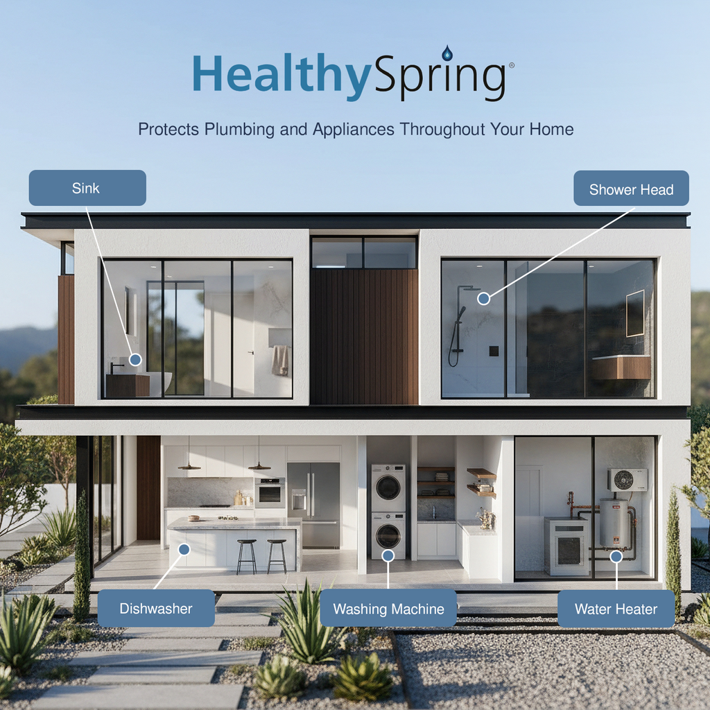 Healthy Spring Clean Home - Whole Home Water Filter System, 3/4", 600K, Backwashing with 27mic Pre-Filter