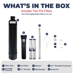 Healthy Spring Clean Home- Whole Home Water Filter System, 3/4", 900K, In/Out with 27mic Pre-Filter