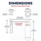 Healthy Spring Clean Home- Whole Home Water Filter System, 3/4", 900K, In/Out with 27mic Pre-Filter