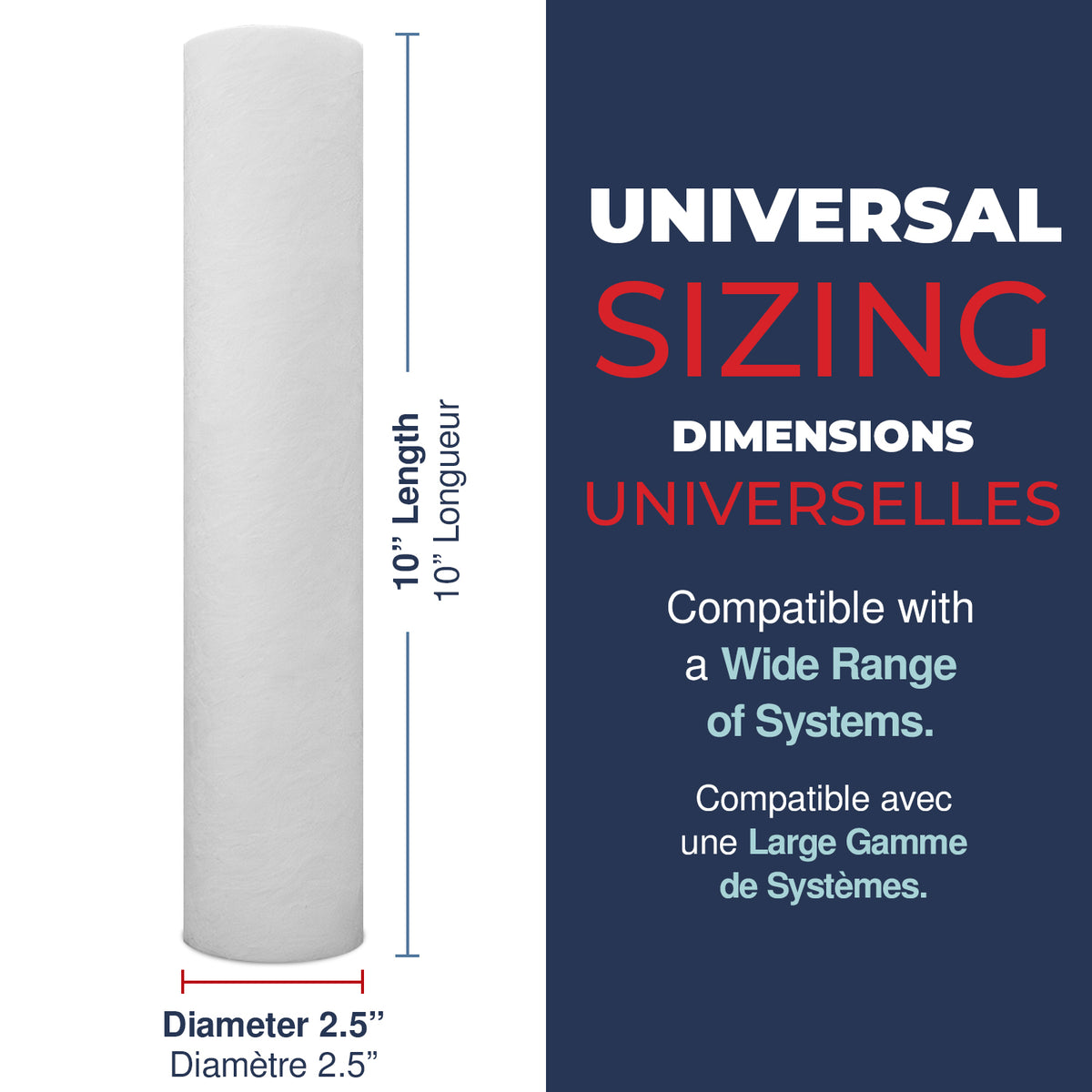 Healthy Spring 2.5" x 9.875" Meltblown Sediment Filter 10 Micron 3-Pack