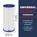 SE Pleated, 20 Micron, 4.5"OD, 9.75" Length, DOE, Healthy Spring 3PK