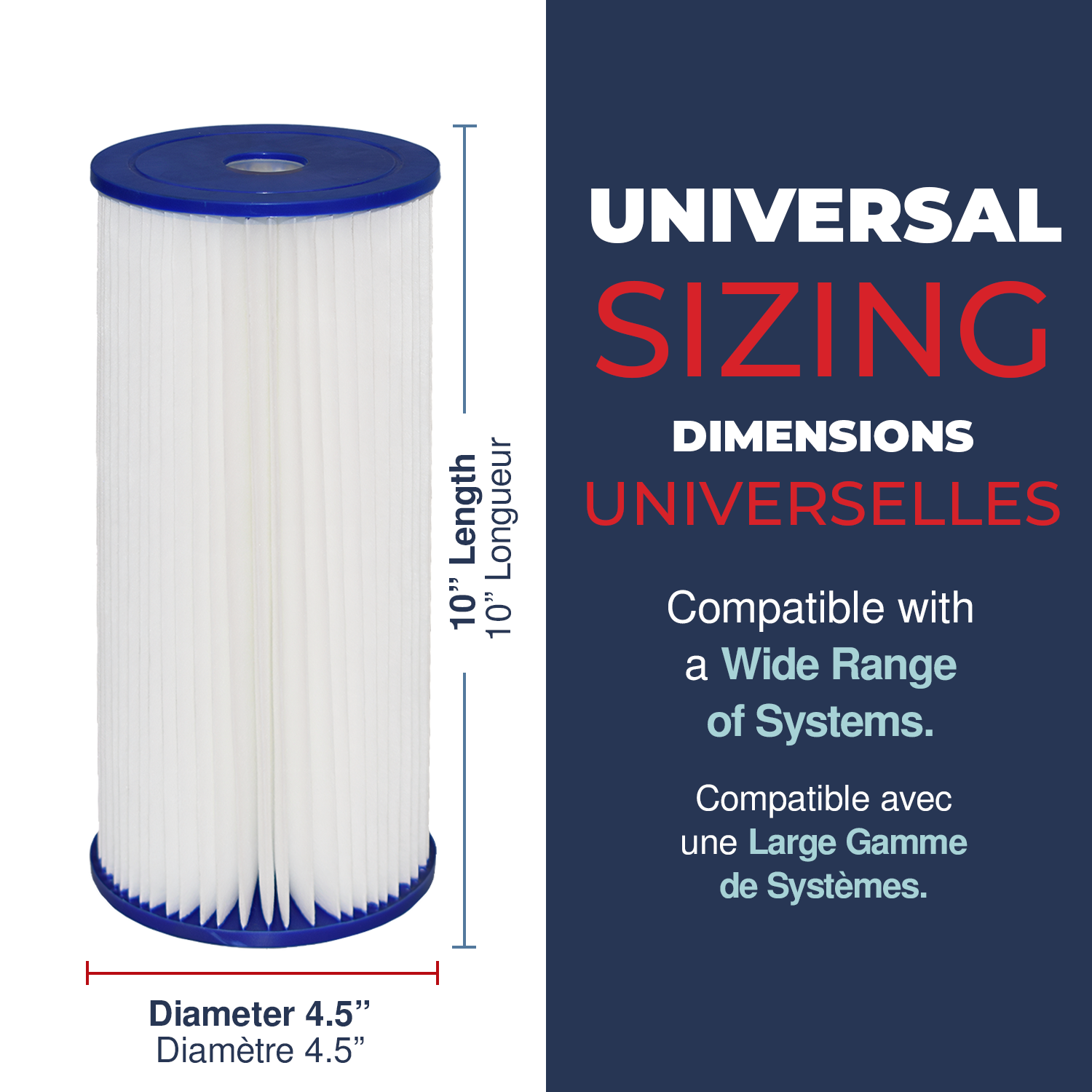 SE Pleated, 5 Micron, 4.5"OD, 9.75" Length, DOE, Healthy Spring 3PK