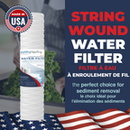 Stringwound, 20 Micron, 2.5"OD, 9.875" Length, DOE, Healthy Spring 3PK
