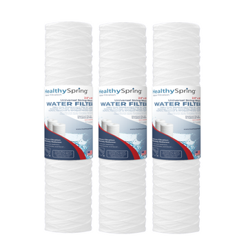 Stringwound, 5 Micron, 4.5"OD, 20" Length, DOE, Healthy Spring 3PK
